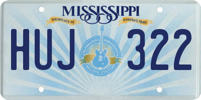 MS license plate HUJ322