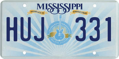 MS license plate HUJ331