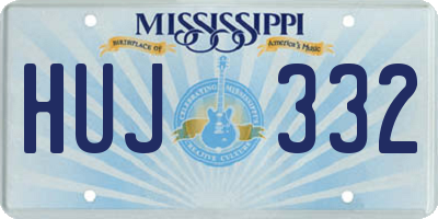 MS license plate HUJ332
