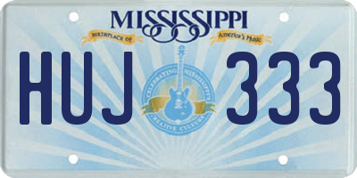 MS license plate HUJ333