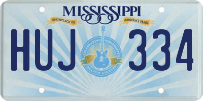 MS license plate HUJ334