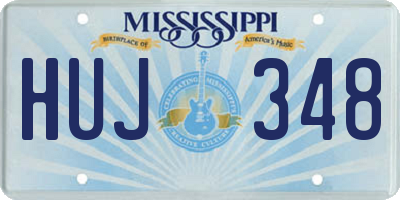 MS license plate HUJ348