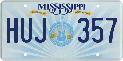 MS license plate HUJ357