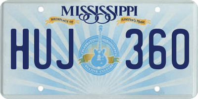 MS license plate HUJ360