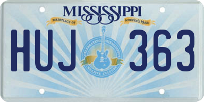 MS license plate HUJ363