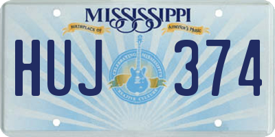 MS license plate HUJ374