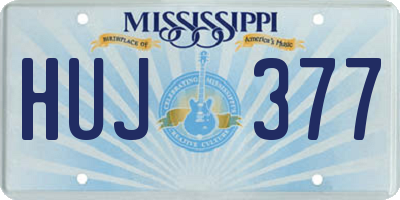 MS license plate HUJ377