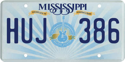 MS license plate HUJ386