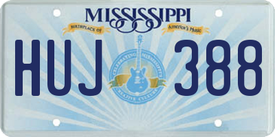MS license plate HUJ388