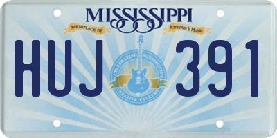 MS license plate HUJ391