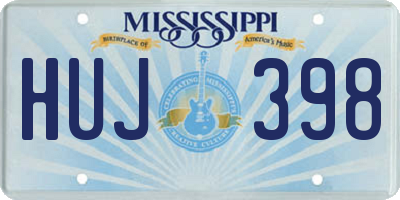 MS license plate HUJ398