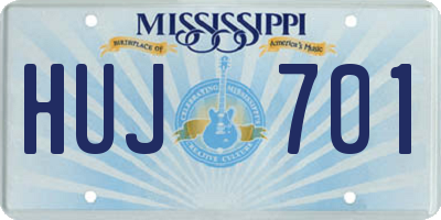 MS license plate HUJ701