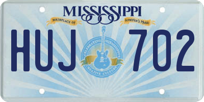 MS license plate HUJ702