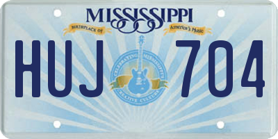 MS license plate HUJ704
