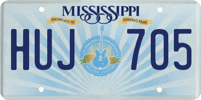 MS license plate HUJ705