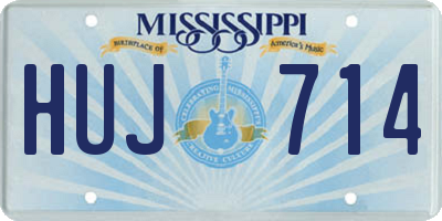 MS license plate HUJ714