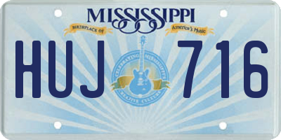 MS license plate HUJ716