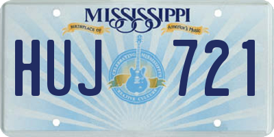 MS license plate HUJ721
