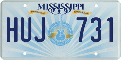 MS license plate HUJ731