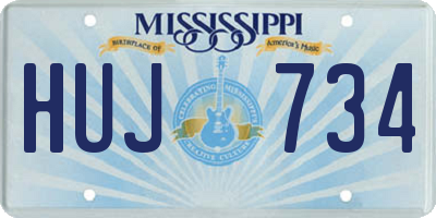 MS license plate HUJ734