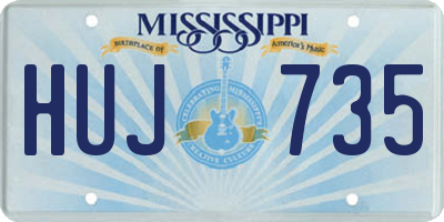 MS license plate HUJ735