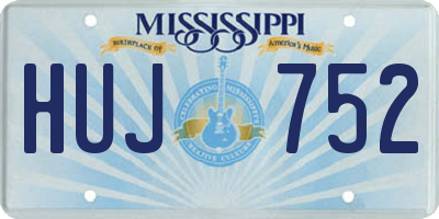 MS license plate HUJ752