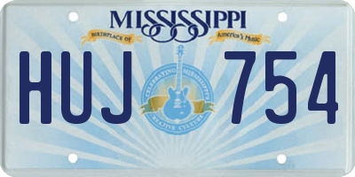 MS license plate HUJ754