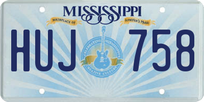 MS license plate HUJ758