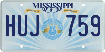 MS license plate HUJ759