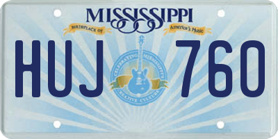 MS license plate HUJ760