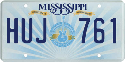 MS license plate HUJ761