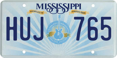 MS license plate HUJ765