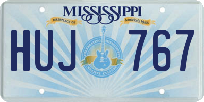 MS license plate HUJ767