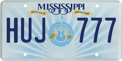 MS license plate HUJ777