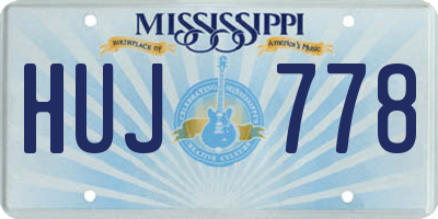 MS license plate HUJ778