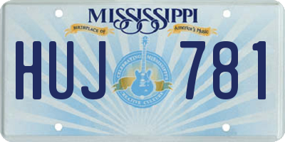MS license plate HUJ781