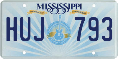 MS license plate HUJ793