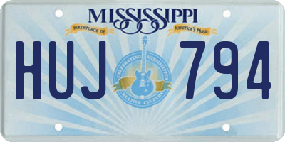 MS license plate HUJ794