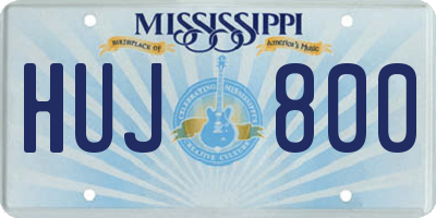 MS license plate HUJ800
