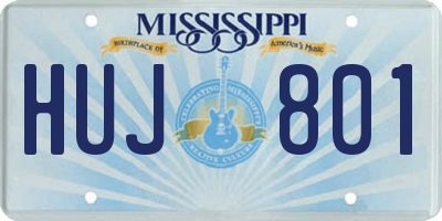 MS license plate HUJ801