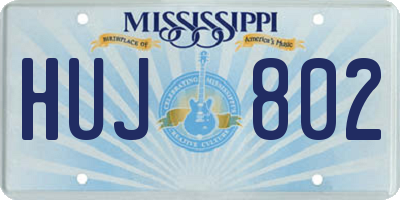 MS license plate HUJ802