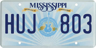 MS license plate HUJ803