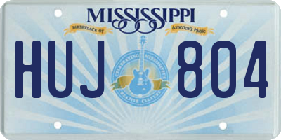 MS license plate HUJ804