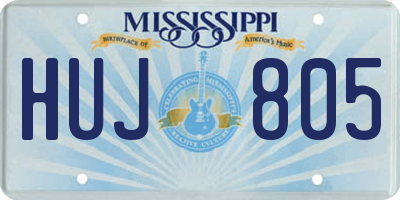 MS license plate HUJ805