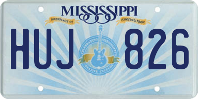 MS license plate HUJ826