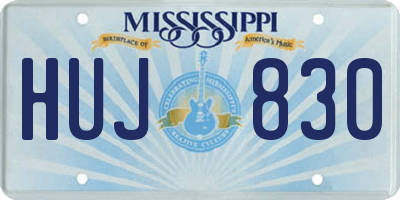 MS license plate HUJ830