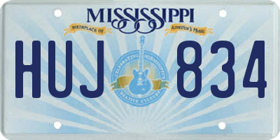 MS license plate HUJ834