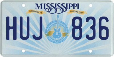 MS license plate HUJ836