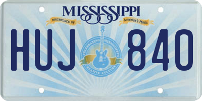 MS license plate HUJ840