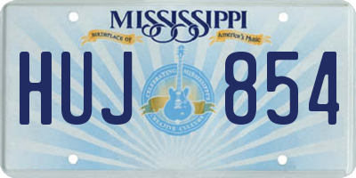 MS license plate HUJ854